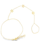 Alternating Stars Of David Diamond Hand Chain in 14K gold featuring diamond accents, showcasing Izakov Fine Jewelry design.