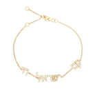 Am Yisrael Chai Hebrew Diamond Bracelet by Izakov Fine Jewelry in 14K gold with sparkling diamonds.