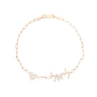 Personalized Motif Hebrew Diamond Nameplate Bracelet in 14k gold by Izakov Fine Jewelry, Miami, Florida.