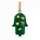 Jewish Charms Hamsa Gemstone Pendant ©