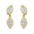 Double Marquise Diamond Bezel Drop Earrings
