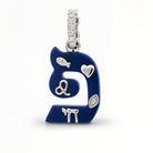 Personalized Charms Hebrew Gemstone Initial Pendant ©
