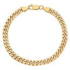 Classic Light Miami Cuban Link Gold Bracelet in polished 14K gold with 5mm curb profile and secure clasp.