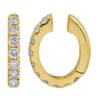 Classic Pave Diamond Ear Cuff in 14K gold with pave-set diamonds, part of Izakov Fine Jewelry.
