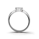 Curved Lab Diamond Bezel Ring showcasing a sleek design with a central bezel-set lab diamond and a polished band.