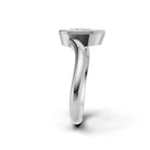 Curved Lab Diamond Bezel Ring showcasing a sleek design with a bezel-set diamond and a stylish band.