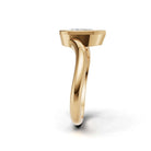 Curved Lab Diamond Bezel Ring showcasing a stunning bezel-set lab diamond in 14k gold design.
