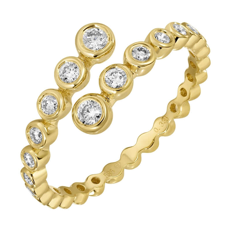 Diamond Bezels Wrap Ring in 14k gold featuring brilliant diamonds, crafted by Izakov Fine Jewelry in Miami.