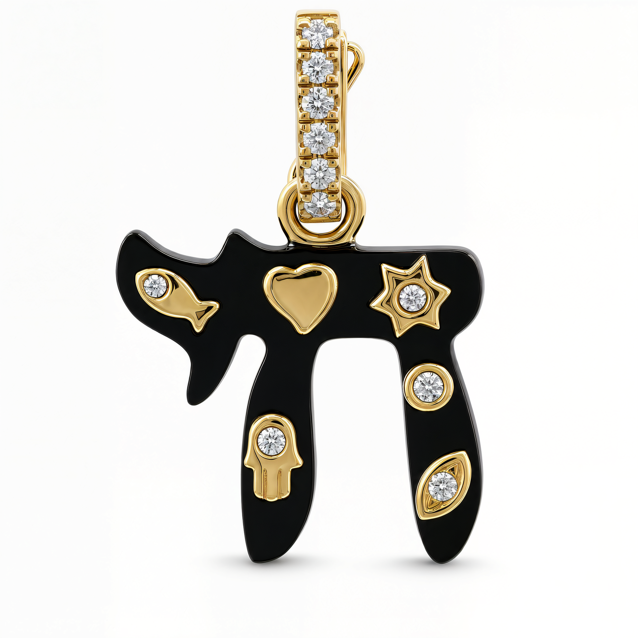 Jewish Charms Chai Gemstone Pendant ©