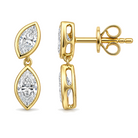 Double Marquise Diamond Bezel Drop Earrings