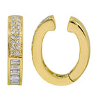 Half Baguette Half Round Diamond Ear Cuff in 14K gold with round and baguette diamonds by Izakov Fine Jewelry.