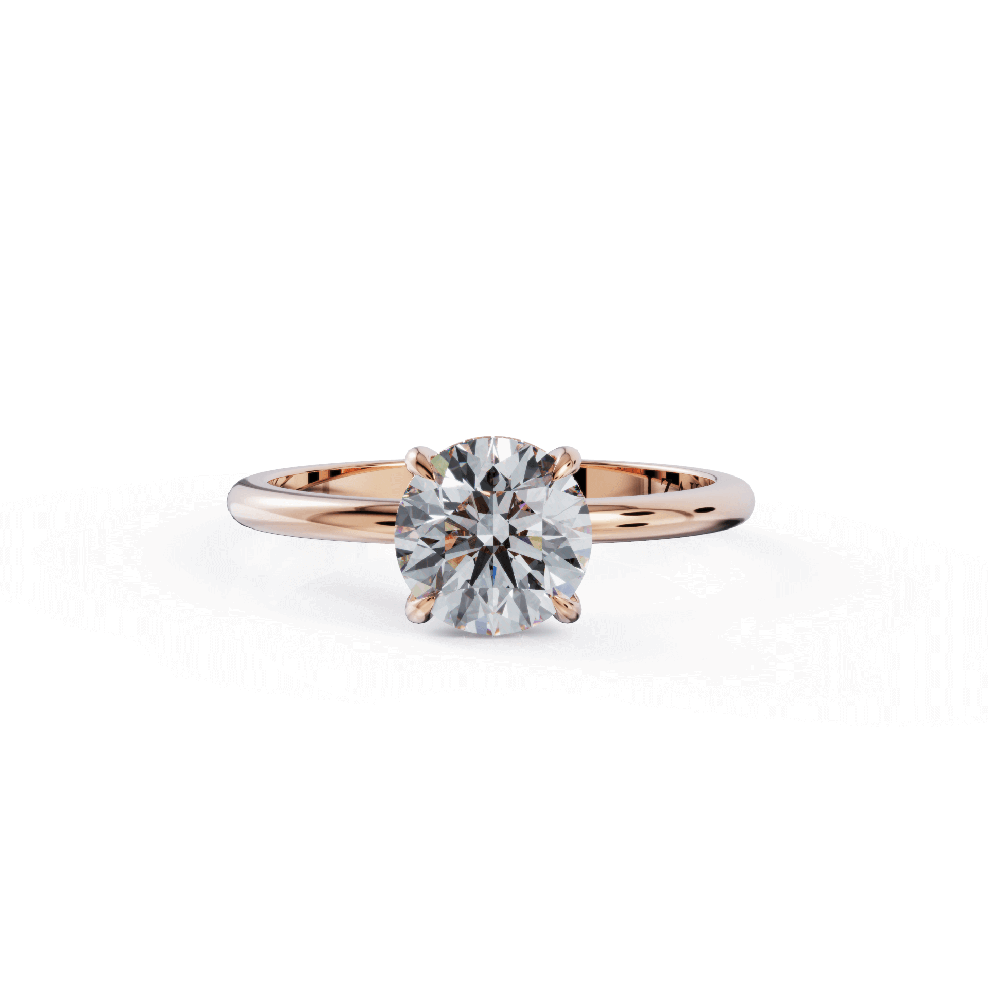 Hidden Halo Solitaire Diamond Engagement Ring 14K Rose Gold Rings by VDBRC | Izakov