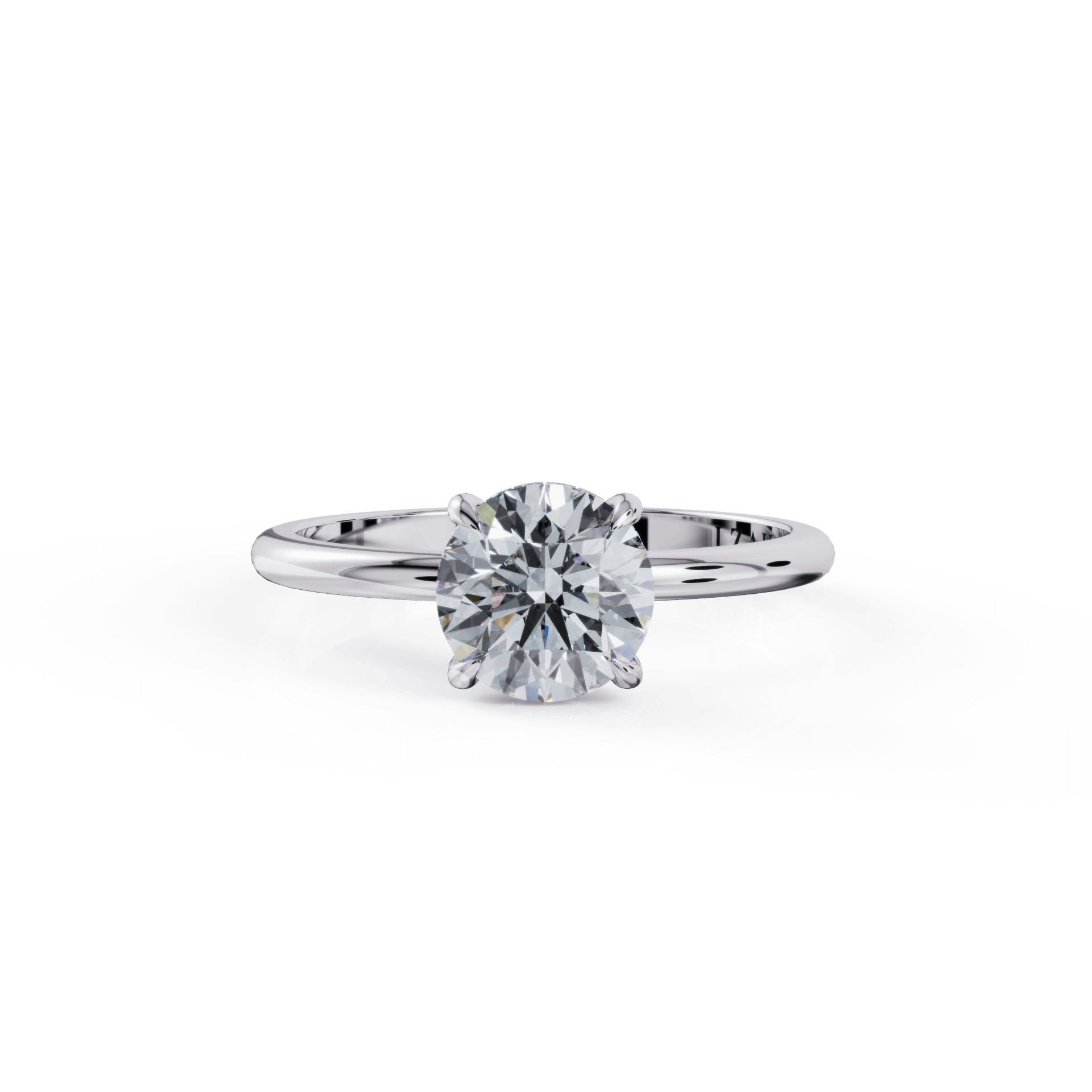 Hidden Halo Solitaire Diamond Engagement Ring 14K White Gold Rings by VDBRC | Izakov
