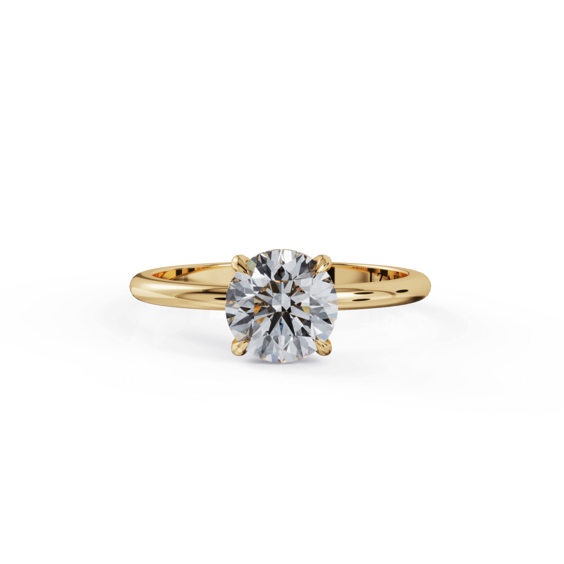 Hidden Halo Solitaire Diamond Engagement Ring 14K Yellow Gold Rings by VDBRC | Izakov