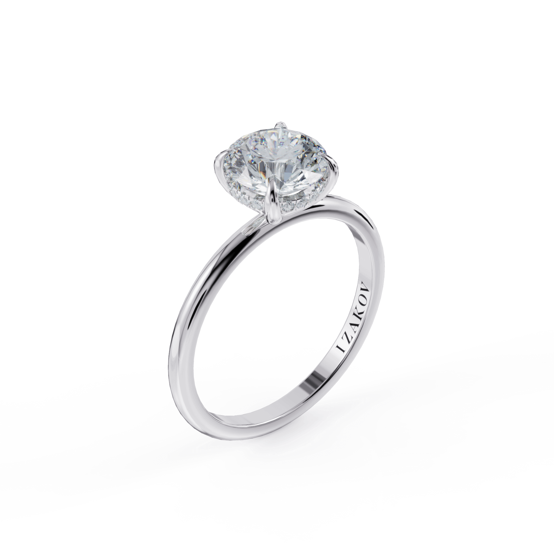 Hidden Halo Solitaire Diamond Engagement Ring - Rings - Izakov Diamonds + Fine Jewelry