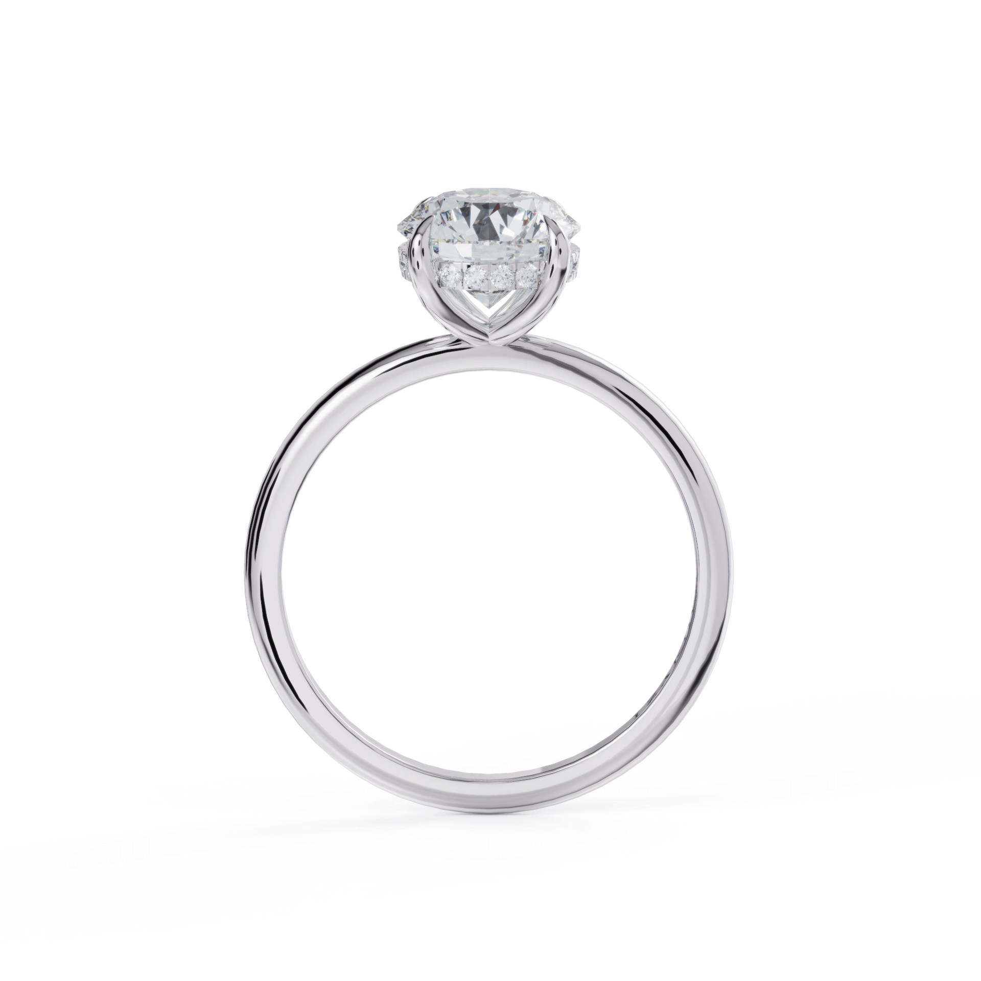 Hidden Halo Solitaire Diamond Engagement Ring - Rings - Izakov Diamonds + Fine Jewelry