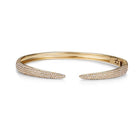 Micro Pave Diamond Claw Cuff Bangle in 14k gold by Izakov Fine Jewelry, designed for elegance and everyday wear.