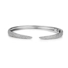Micro Pave Diamond Claw Cuff Bangle in 14k gold by Izakov Fine Jewelry from Miami, Florida.