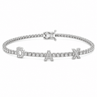 Personalized Name Lab Diamond Tennis Bracelet featuring pavé-set lab diamonds and personalized text.
