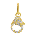 Micro Pave Diamond Lobster Charm Enhancer in 14k gold, featuring micro pavé diamonds for elegant sparkle.