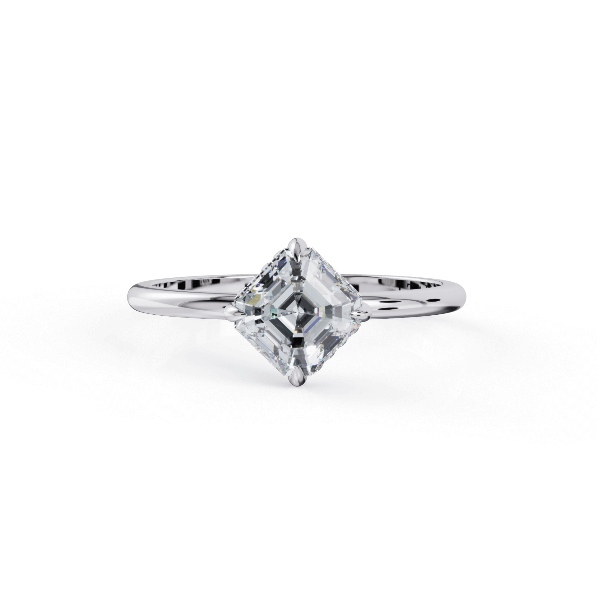 North West Hidden Halo Solitaire Diamond Engagement Ring Rings by VDBRC | Izakov