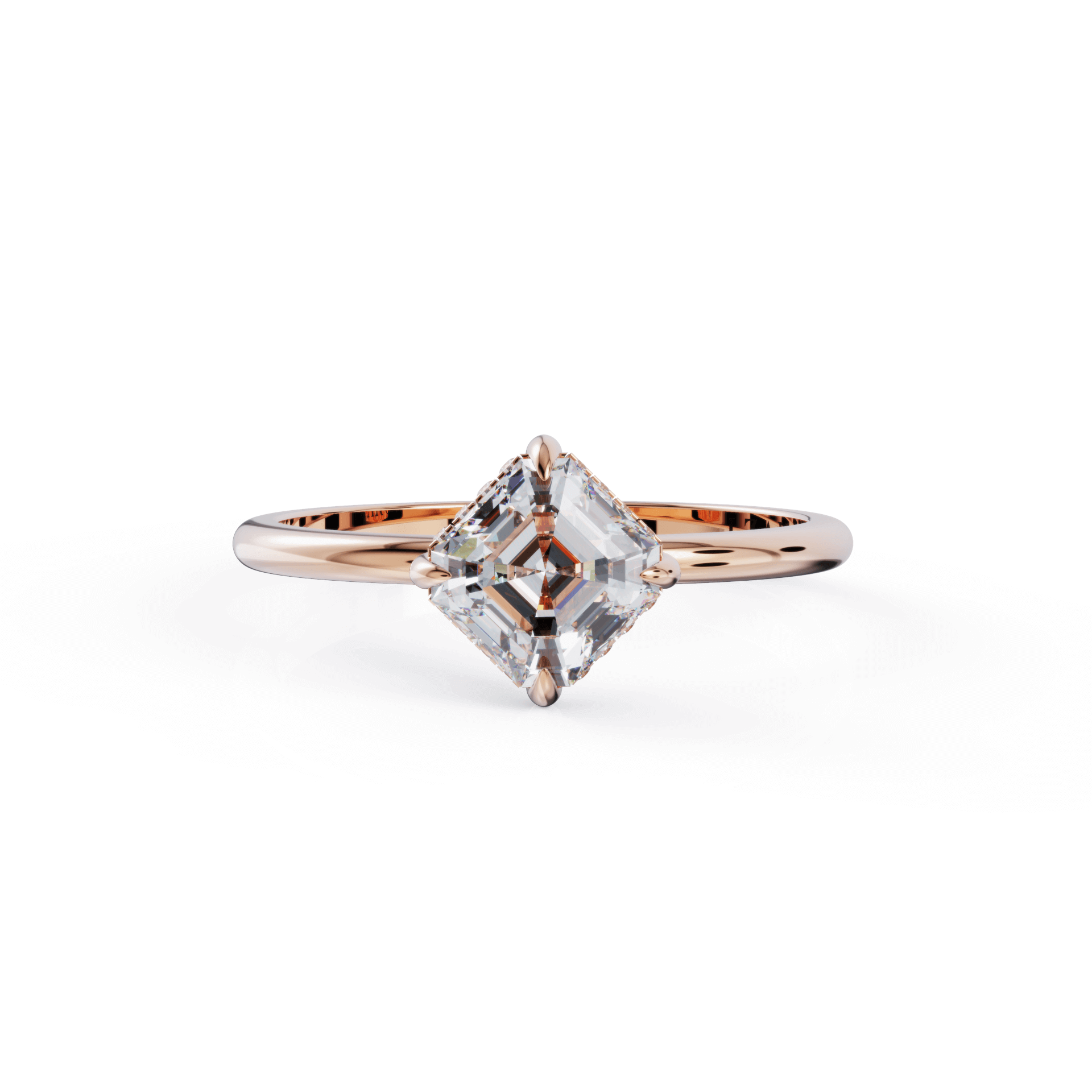 North West Hidden Halo Solitaire Diamond Engagement Ring – IZAKOV