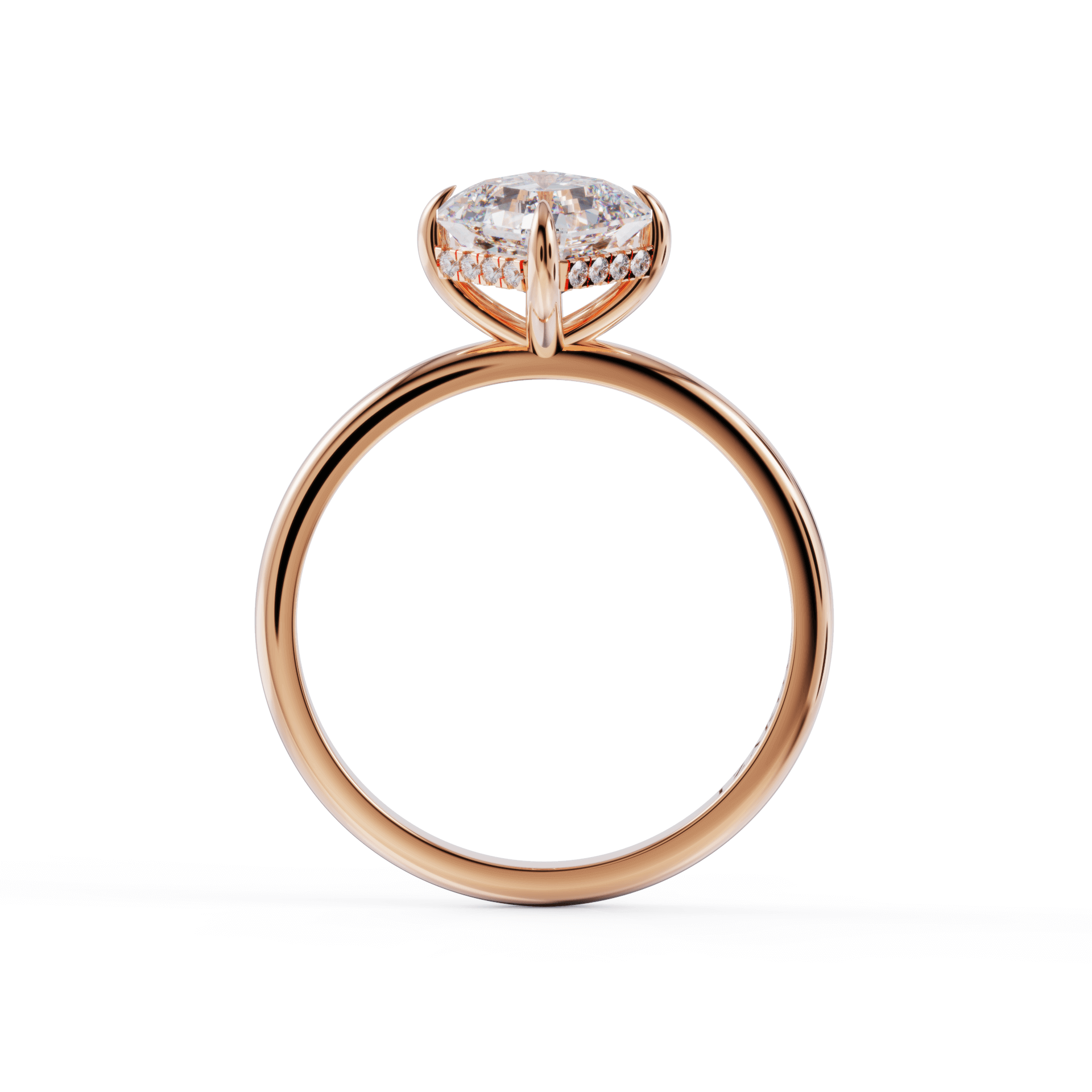 North West Hidden Halo Solitaire Diamond Engagement Ring Rings by VDBRC | Izakov