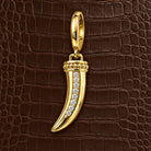 Pave Diamond Horn Charm in 14K yellow gold, styled, Izakov Fine Jewelry