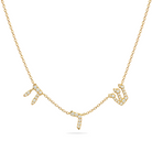 Personalized Hebrew Station Diamond Name Necklace, side view