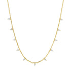 Pear Diamond Bars Necklace in 14k gold featuring sparkling pear-shaped diamonds by izakov fine jewelry, Miami.