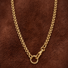 Rolo Link Swivel Clasp Chain Necklace in 14K yellow gold, styled, Izakov Fine Jewelry