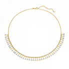 Round & Pear Lab Diamond Shaker Necklace in 14k gold with shimmering lab diamonds.