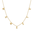 Block Namaste Mantra Gold Necklace, gold, Izakov Fine Jewelry
