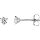 14K Gold 3-Prong Round Diamond Martini Stud Earrings 0.25 / Push-Back / White Gold Izakov Diamonds + Fine Jewelry