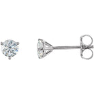 14K Gold 3-Prong Round Diamond Martini Stud Earrings 0.50 / Push-Back / White Gold Izakov Diamonds + Fine Jewelry