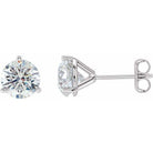 14K Gold 3-Prong Round Diamond Martini Stud Earrings 1.50 / Push-Back / White Gold Izakov Diamonds + Fine Jewelry