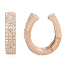14K Gold 3-Row Micro Pave Diamond Cuff Earring Rose Gold Izakov Diamonds + Fine Jewelry
