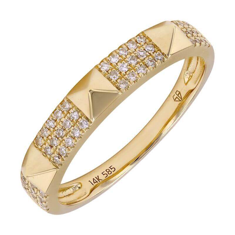 14K Gold Baguette Bezel Stations Diamond Hand Chain