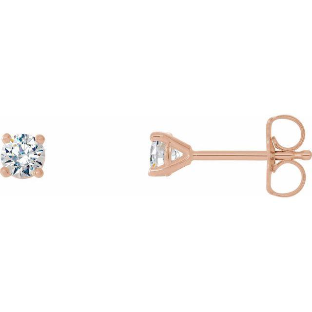 14K Gold 4-Prong Round Diamond Martini Stud Earrings 0.25 / Push-Back / Rose Gold Izakov Diamonds + Fine Jewelry