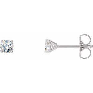 14K Gold 4-Prong Round Diamond Martini Stud Earrings 0.25 / Push-Back / White Gold Izakov Diamonds + Fine Jewelry
