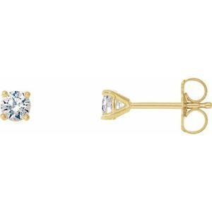 14K Gold 4-Prong Round Diamond Martini Stud Earrings 0.25 / Push-Back / Yellow Gold Izakov Diamonds + Fine Jewelry