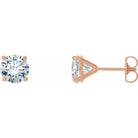 14K Gold 4-Prong Round Diamond Martini Stud Earrings 0.75 / Push-Back / Rose Gold Izakov Diamonds + Fine Jewelry