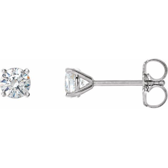 14K Gold 4-Prong Round Diamond Martini Stud Earrings 0.75 / Push-Back / White Gold Izakov Diamonds + Fine Jewelry
