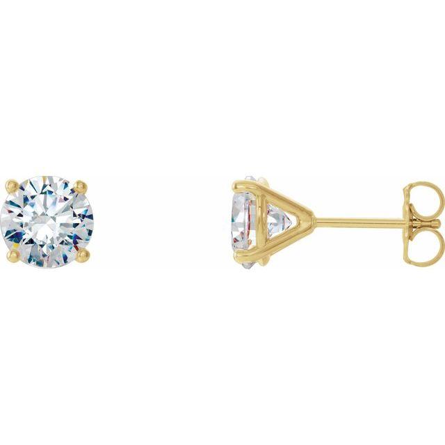 14K Gold 4-Prong Round Diamond Martini Stud Earrings - Earrings - Izakov Diamonds + Fine Jewelry