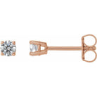 14K Gold 4-Prong Round Diamond Stud Earrings 0.25 / Push-Back / Rose Gold Izakov Diamonds + Fine Jewelry