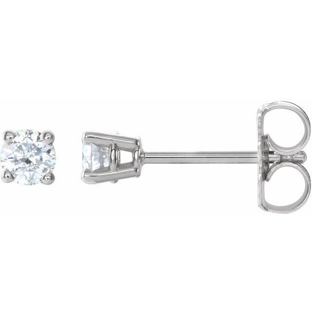 14K Gold 4-Prong Round Diamond Stud Earrings 0.25 / Push-Back / White Gold Izakov Diamonds + Fine Jewelry
