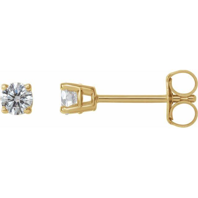 14K Gold 4-Prong Round Diamond Stud Earrings 0.25 / Push-Back / Yellow Gold Izakov Diamonds + Fine Jewelry
