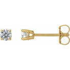 14K Gold 4-Prong Round Diamond Stud Earrings 0.25 / Push-Back / Yellow Gold Izakov Diamonds + Fine Jewelry