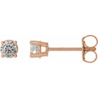 14K Gold 4-Prong Round Diamond Stud Earrings 0.33 / Push-Back / Rose Gold Izakov Diamonds + Fine Jewelry