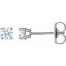 14K Gold 4-Prong Round Diamond Stud Earrings 0.33 / Push-Back / White Gold Izakov Diamonds + Fine Jewelry